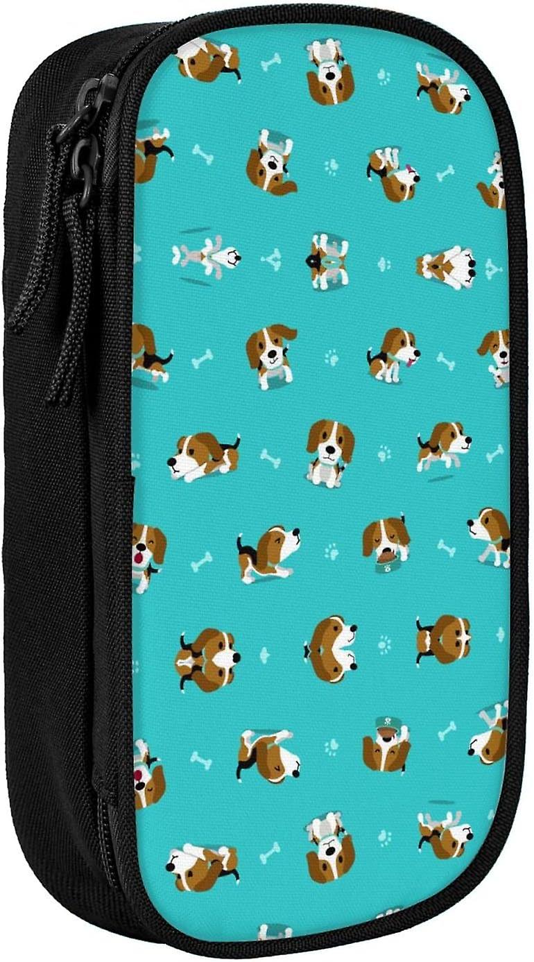 Cartoon Dog Printed Pencil Pen Etui o dużej pojemności, trwałe etui na piórniki, etui na organizery, dla mężczyzn i kobiet62336