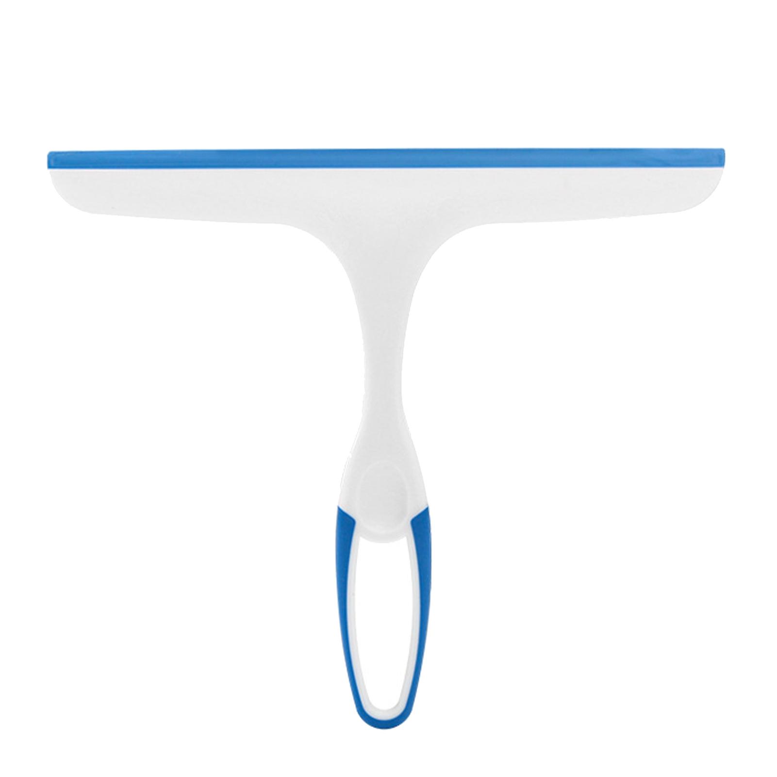 Window Glass Squeegee Double Sided TPR Rubber Strip Sweeping Scrubbing Window Shower Squeegee for Tiles Doors Mirrors Blue