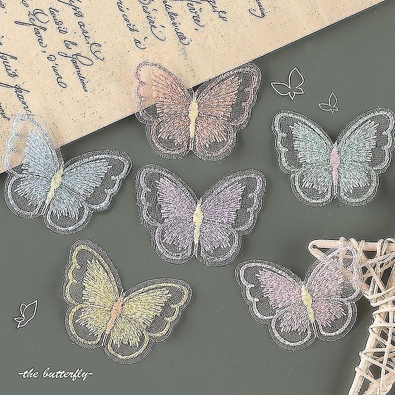 30 Pieces Butterfly Lace patches, Computer Embroidery Labels, Animal Butterfly Cloth Labels, Lace Em