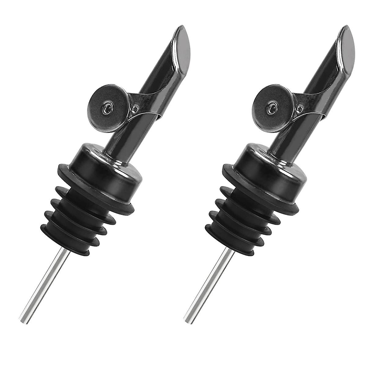 Liquor Pour Spout for Bottles, Hygienic Quick Bottle Pourer with 2 Adapters for Large Neck Bottles, Auto-Open/Close