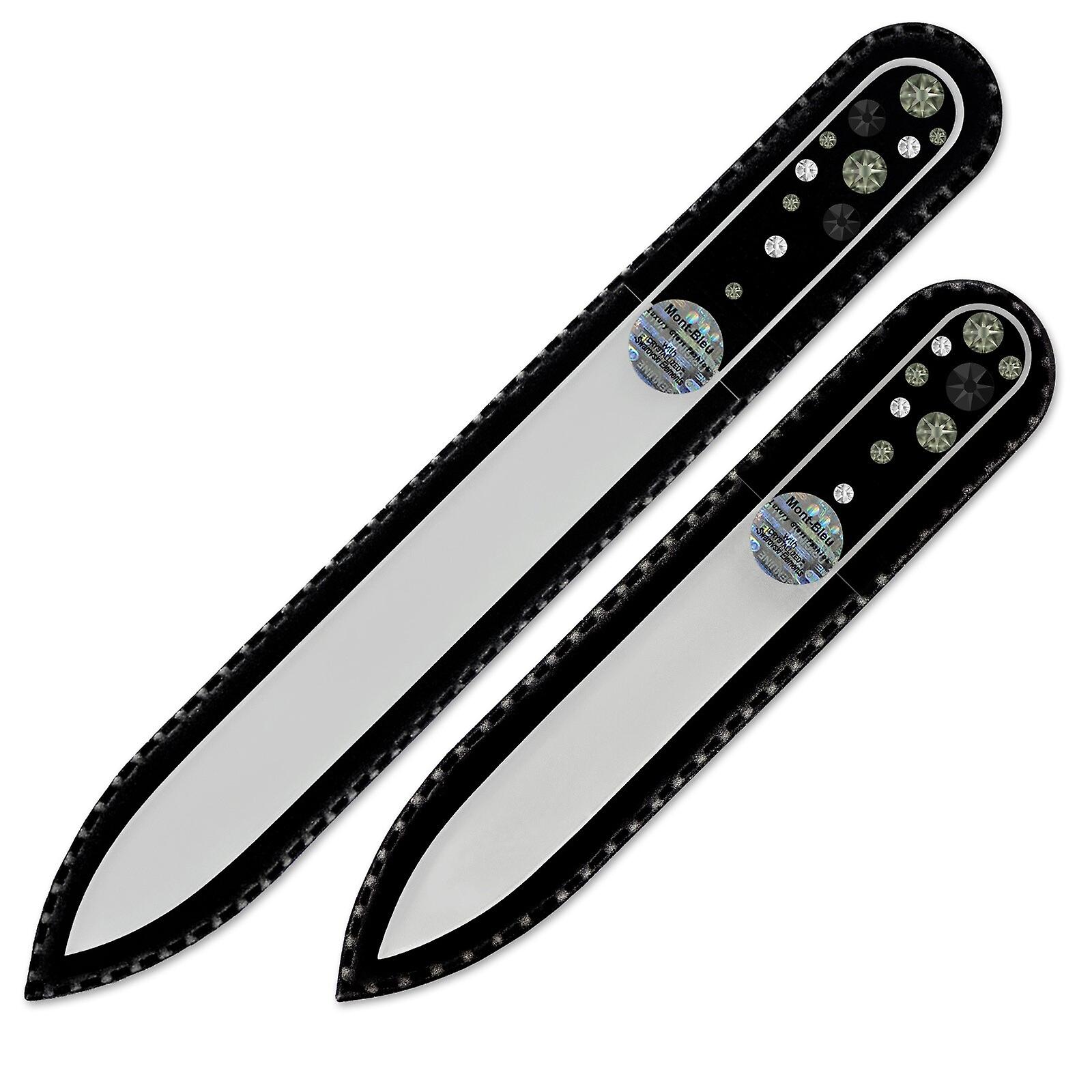 Set of 2 Transparent Crystal Nail Files with crystals W-MS - Black Diamond - Jet