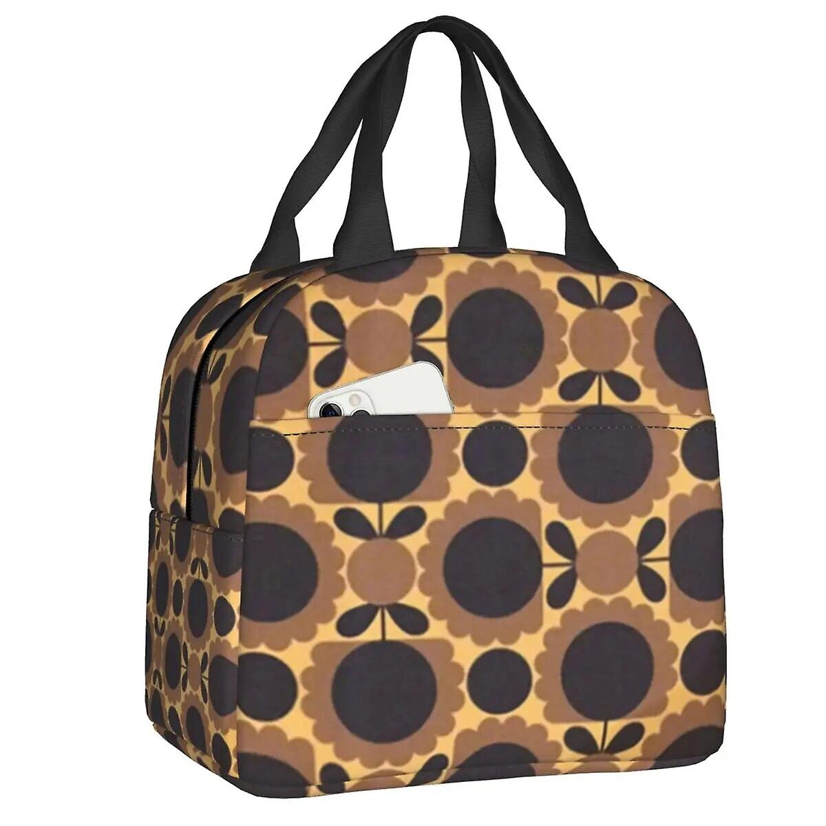 Orla Kiely Bubble Flowers Insulated Lunch Bag For Women Leakproof Scandinavian Thermal Cooler Lunch Tote Beach Camping Travel