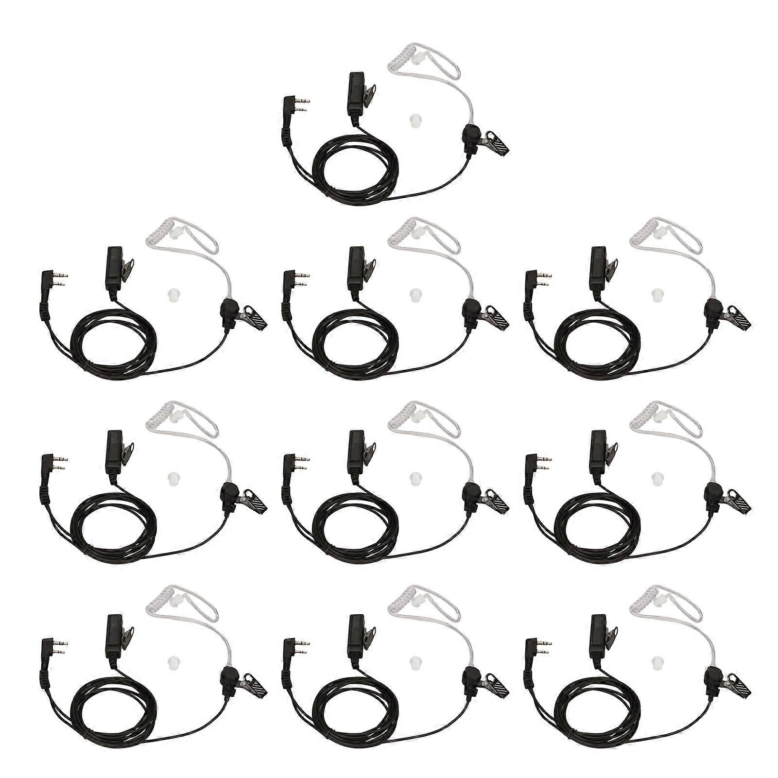 Walkie Talkie Earpiece K Head 2 Pin Noise Reduction Radio Earpiece With Microphone For Bf 888s Bf 777s Bf 666s Bf Uv5r 10pcs