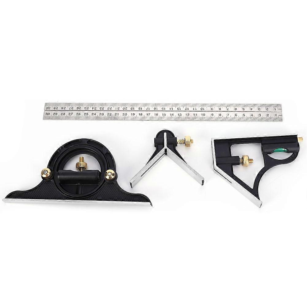 Stainless Steel Angle Ruler 0-180 Combination Tri Square 0.01 Protractor Measure Tool