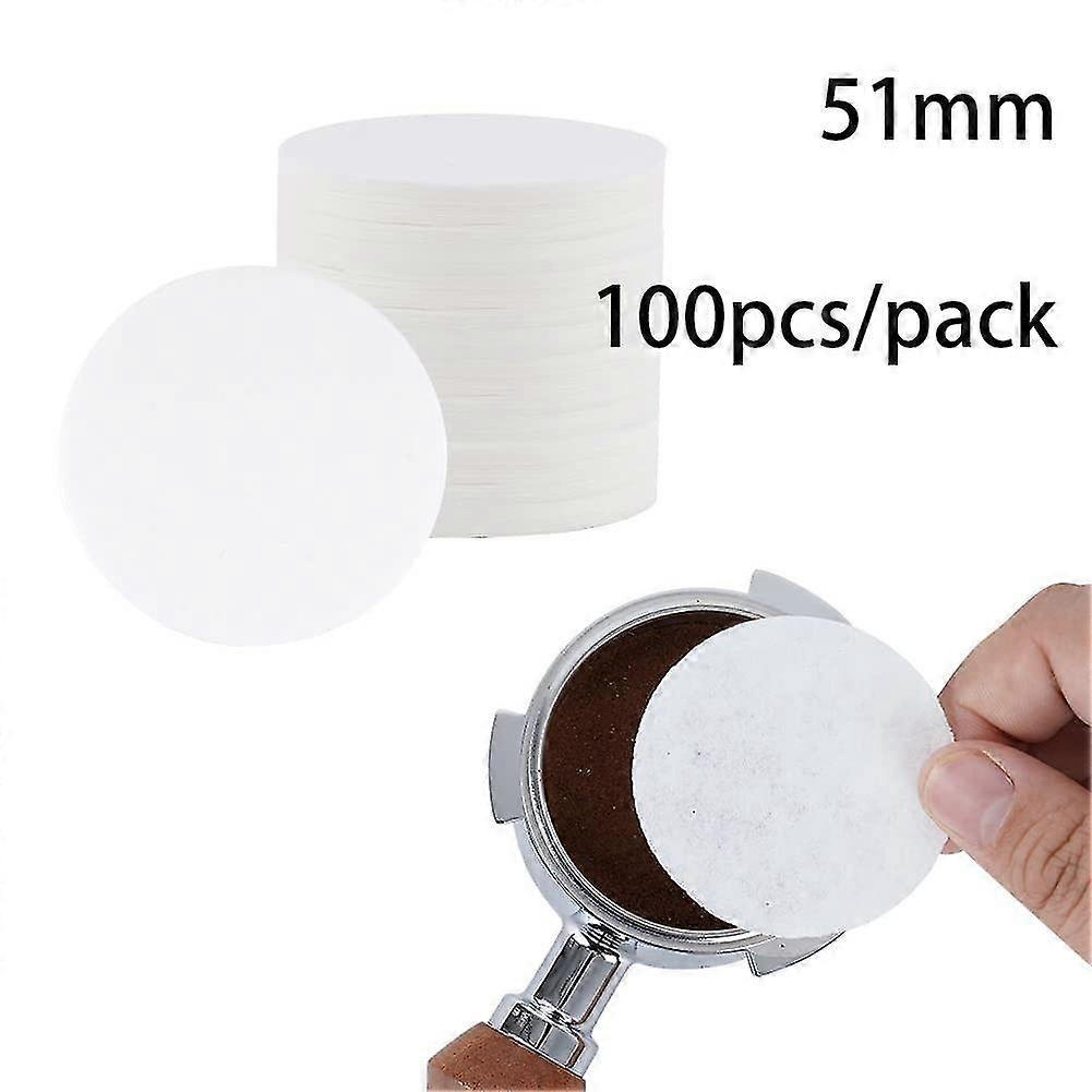 100 pieces Premium Coffee Paper Filter for Espresso Machines - Fits 51/53/58mm Puck Screen Coffee Portafilter Basket - Enhances Flavor and Aroma of Yo