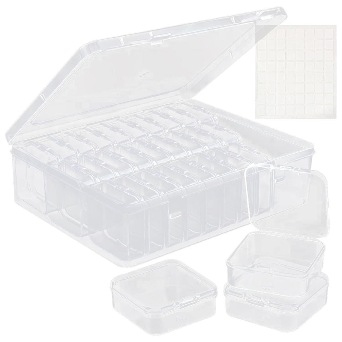 Beaded Container with Large Hinged Lid Storage Box, Diamond Art Storage Box for Organizing Craft Supplies Box