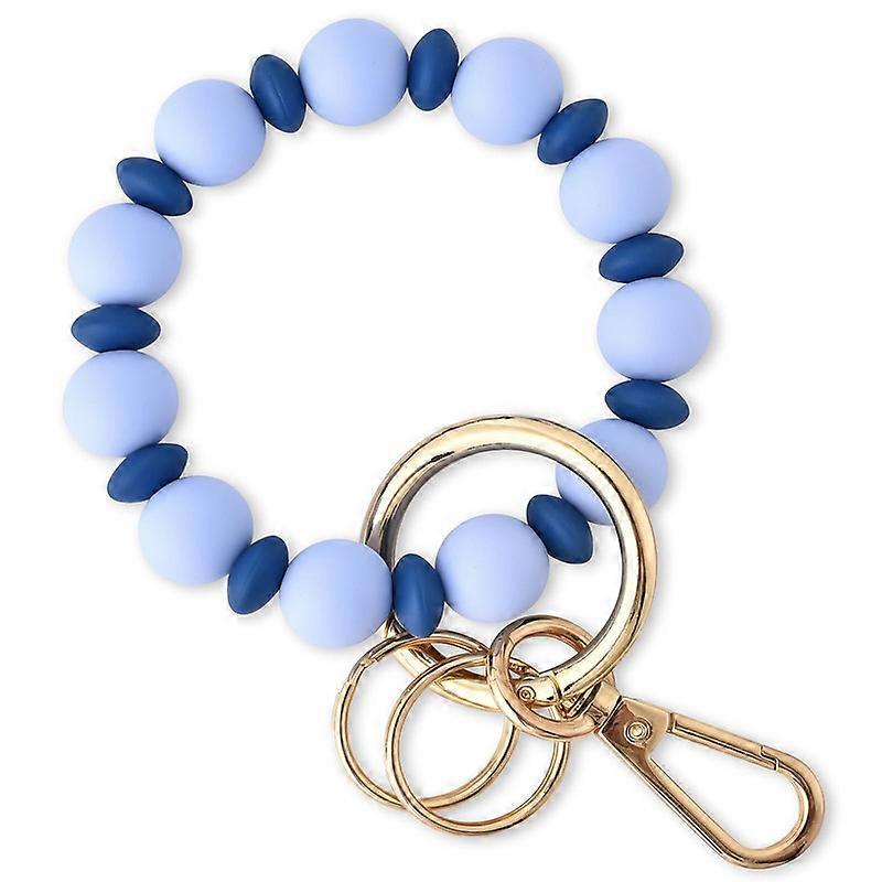 Keychain Silicone Beaded Key Ring Bracelet Elastic Bangle Key Chain