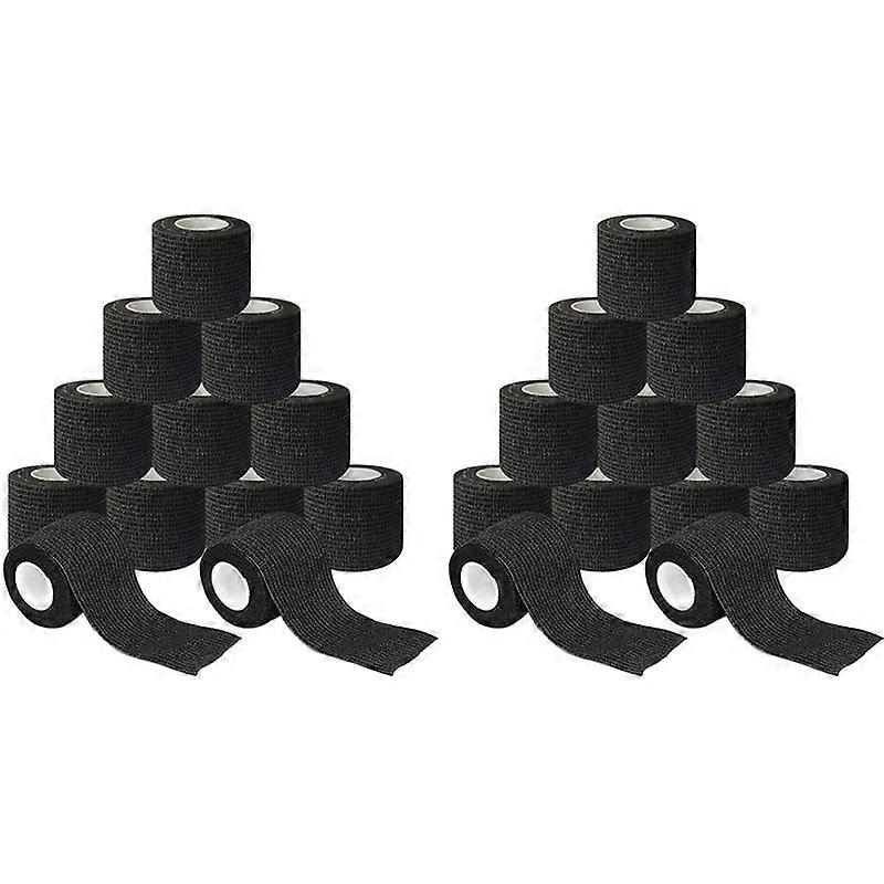 24 Rolls of Non-Woven Self-Adhesive Bandage Outdoor Finger Joint Bandage 5cm x 4.5M Black