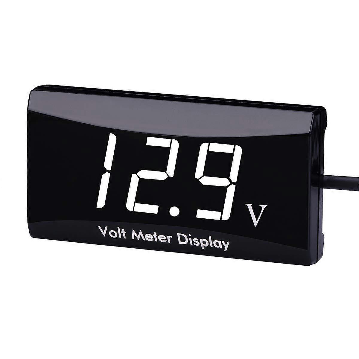 DC 12V Car Digital Voltmeter Gauge - AIMILAR LED Display Voltage Volt Meter for Car Motorcycle (White)