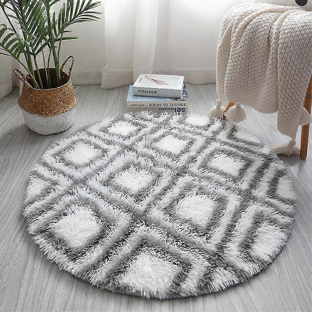 Runde Teppiche Weiche Bequeme flauschige, Shaggy High Flore Teppich für Wohnzimmer Schlafzimmer