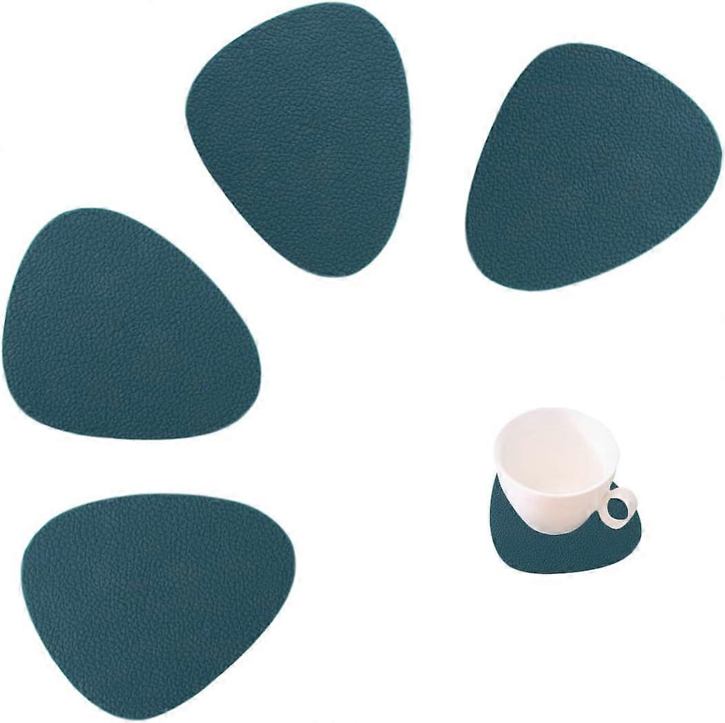 4pcs Drop Shaped Litchi Pattern Coasters Cup Mat for Coffee Drink Tableware Non-Slip Coasters Waterproof Easy to Clean