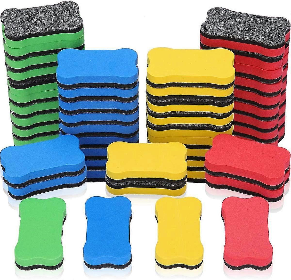 48 Pieces Magnetic Whiteboard Dry Eraser Office Erasers Bone Shaped Dry Erasers
