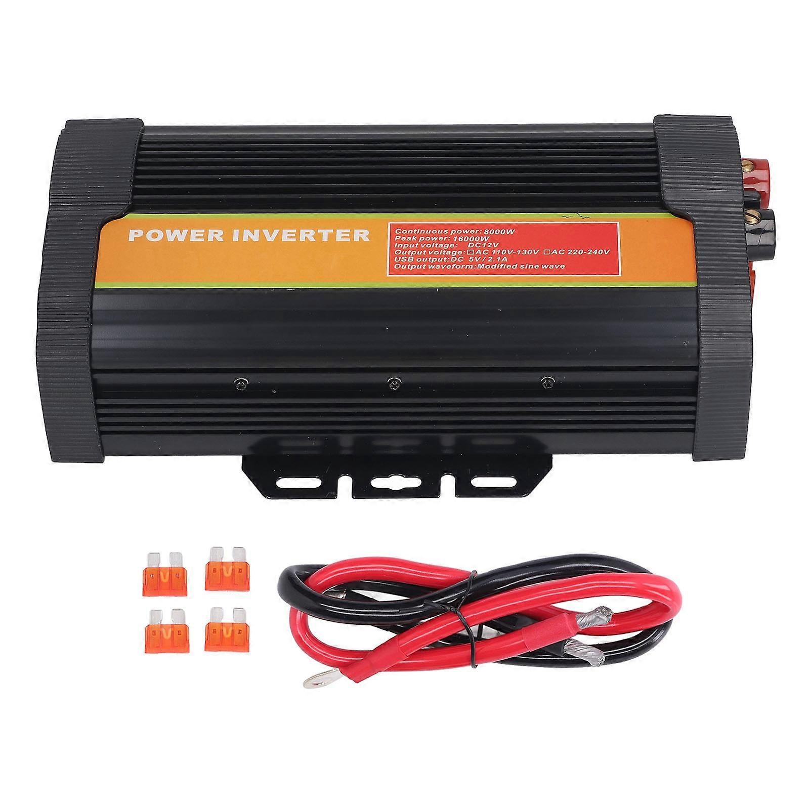 DC12V to AC110V 8000W Car Power Inverter Modified Sine Wave Car Inverter for Fan Home Appliances NO.5643