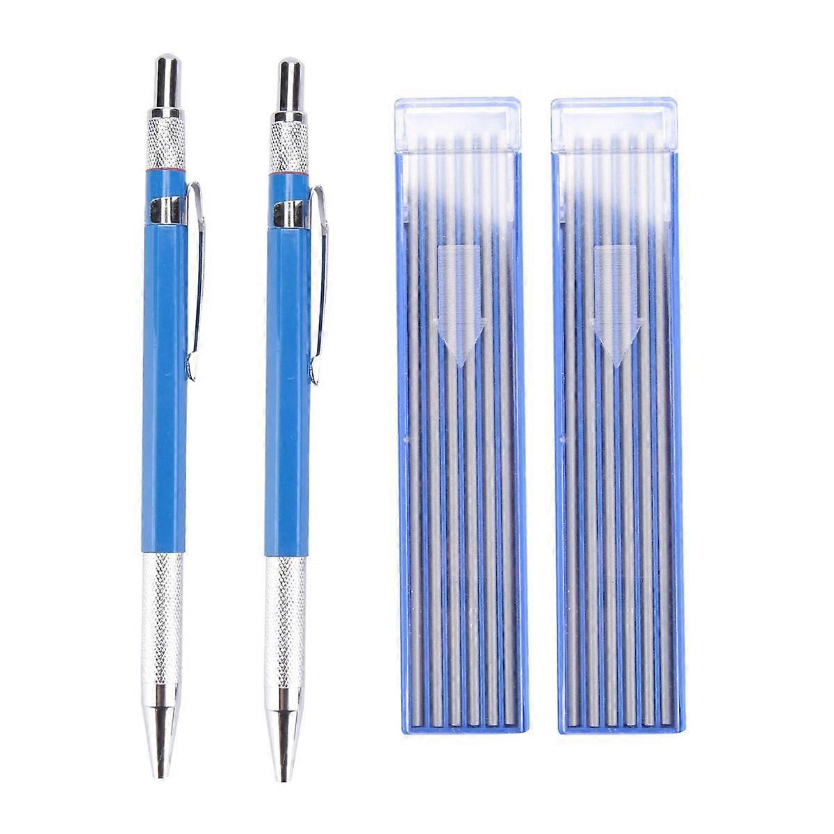 Welders Pencil with 12Pcs Round Refills, 2.0 mm Mechanical Pencil Marker for Pipe Welder Constructi