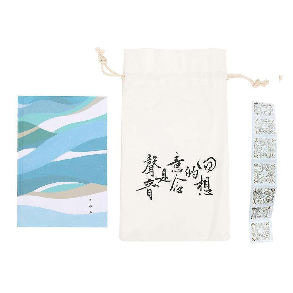 Hand Notebook Voice Recorded Staple Binding Book DIY Birthday Gift with Canvas Bag
