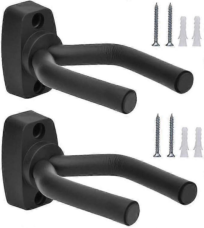 مجموعة من 10 قطع من حوامل الجيتار المثبتة على الحائط خطاف الغيتار الأسود القصير حامل الغيتار للغيتار الصوتي ، الغيتار الكلاسيكي ، الغيتار الكهربائي ، الغيتار الجهير