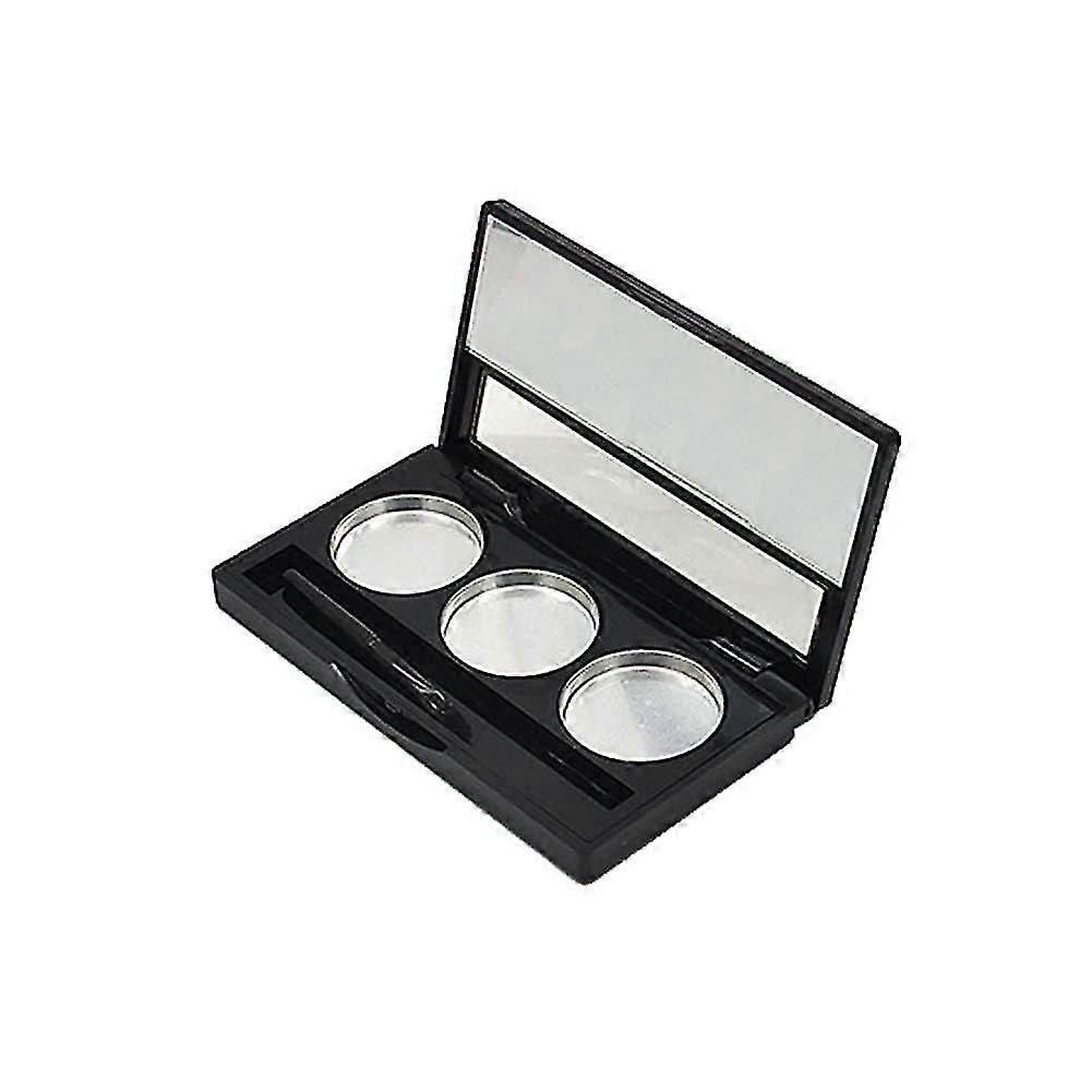 3 Grids Empty Eyeshadow Makeup Palette with 26mm Round Metal Pans and Brush Empty Palette Makeup Containers Eyeshadow