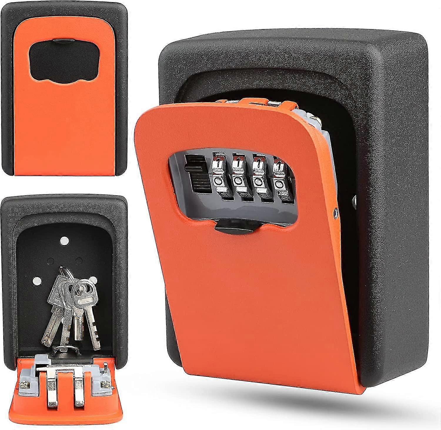 Wall Mounted Key Box With 4 Digit Code, Waterproof Key Safe, Combination Safe For Home, Garage, School - Blue (hy)