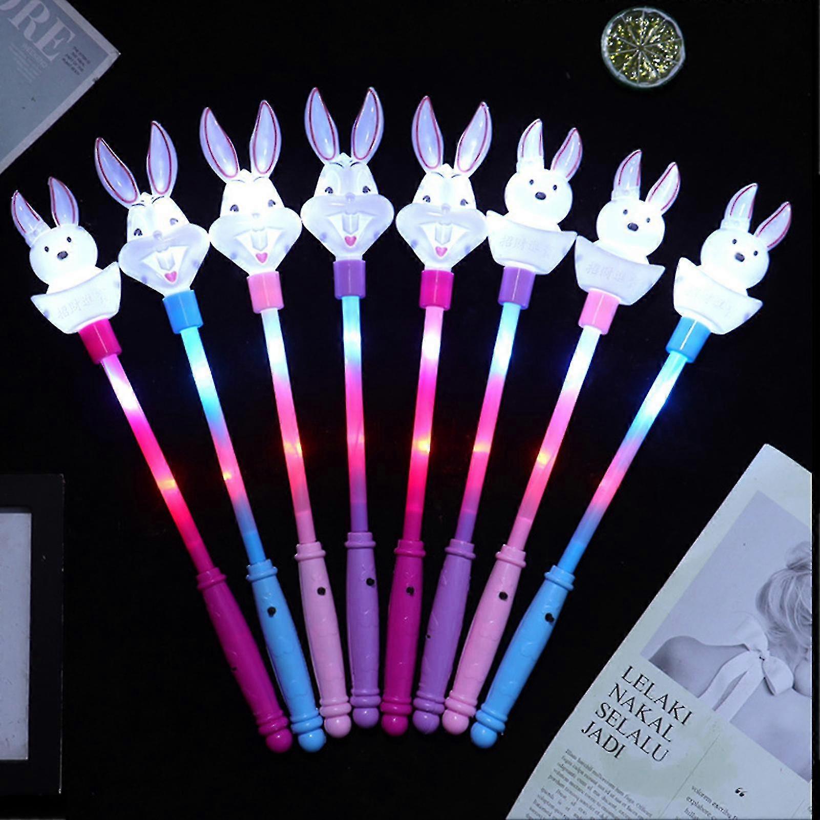 Best Led Stick Cartoon Rabbit Energy Efficient Three-speed Flash Eye-catching Simple Operation Entertainment Toy Led Flashing Light Up Glow Fairy Sti