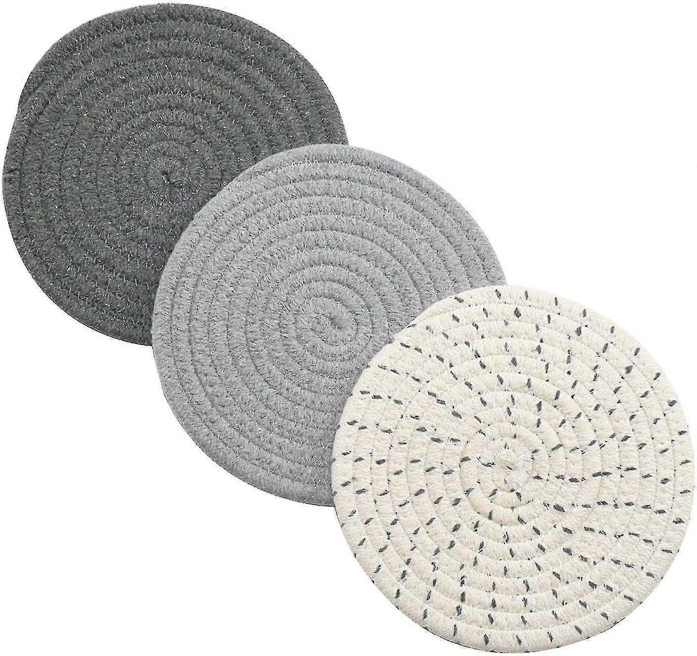 Pure Cotton Thread Weave Hot Pot Holder Set Pad Mats Spoon Cooking