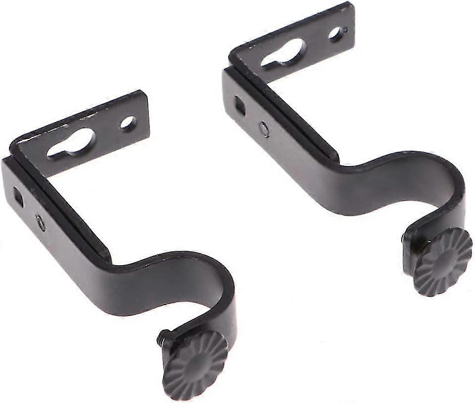 2 Pcs Rod Curtain Brackets Hardware Black Traverse Mounting Bracket Curtain Rod Holder Durable Black Adjustable Wall Bracket Curtain Pole Bracket Drap