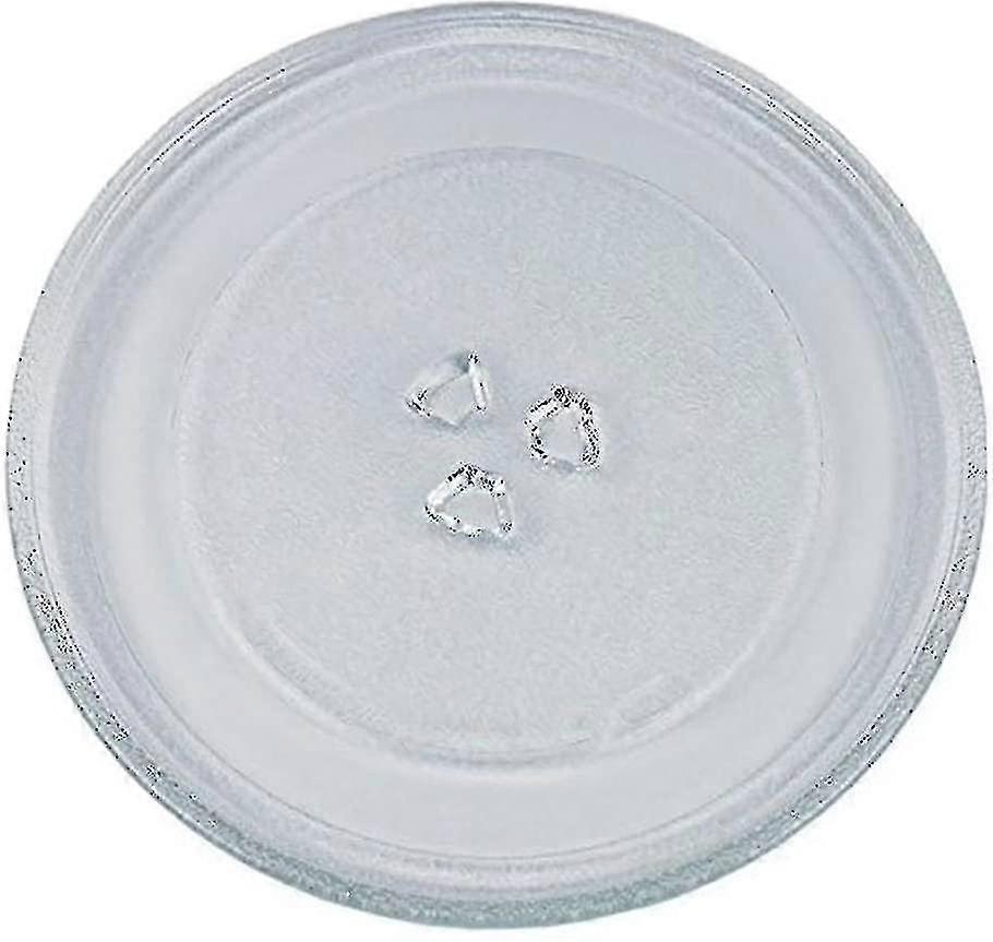 Universal Microwave Turntable Glass Plate With 3 Fixtures, 24.5 Cm