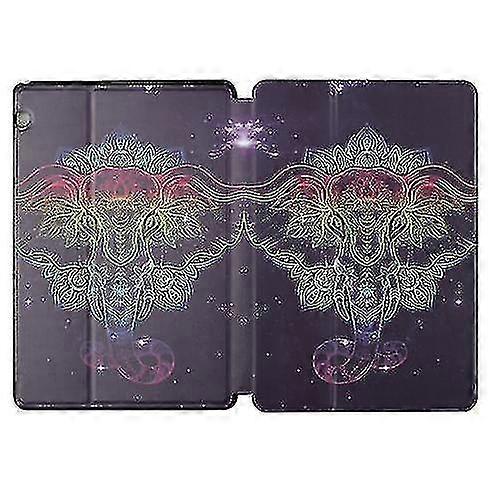 For Huawei Mediapad T3 9.6 / Honor Play 2 Dual-folding Coloured Drawing Voltage Horizontal Flip Pu L