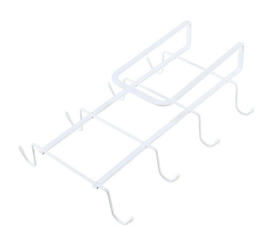 Shelf Mug Holder White Kitchen Utensil Hanging Rack