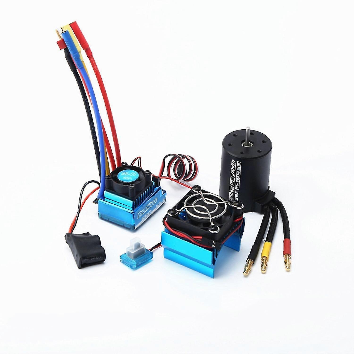 3650 2300KV Brushless Motor & with 80A ESC & Heat Sink Cover Combo Replacement for HSP HPI Wltoys 1
