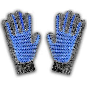 2pcs Pet Brush Glove Finger Gloves Grooming Glove Rubber For Dog Cat Grooming