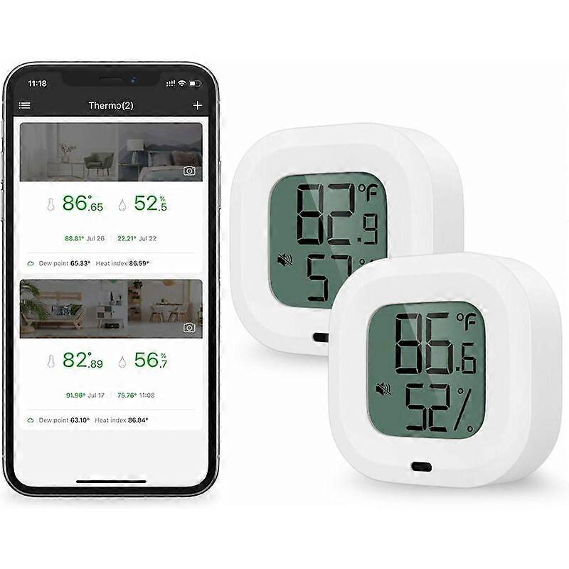 2 Pieces Bluetooth Hygrometer Thermometer, Humidity Temperature Sensor with
