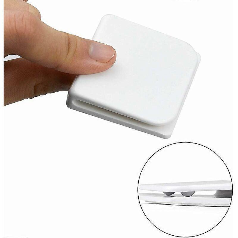 12 Pack Shower Curtain Splash Guard Clips, Windproof, Stickers (White)