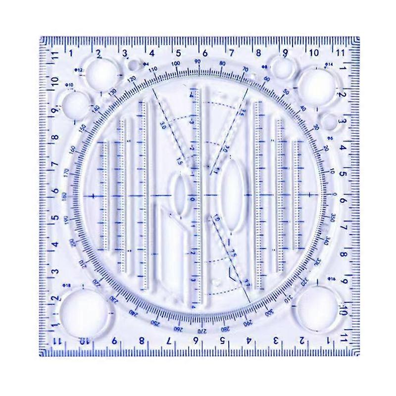 Precision Scale Measuring Ruler Round Corner Plastic Wide Application Geometric Ruler Drafting Tools