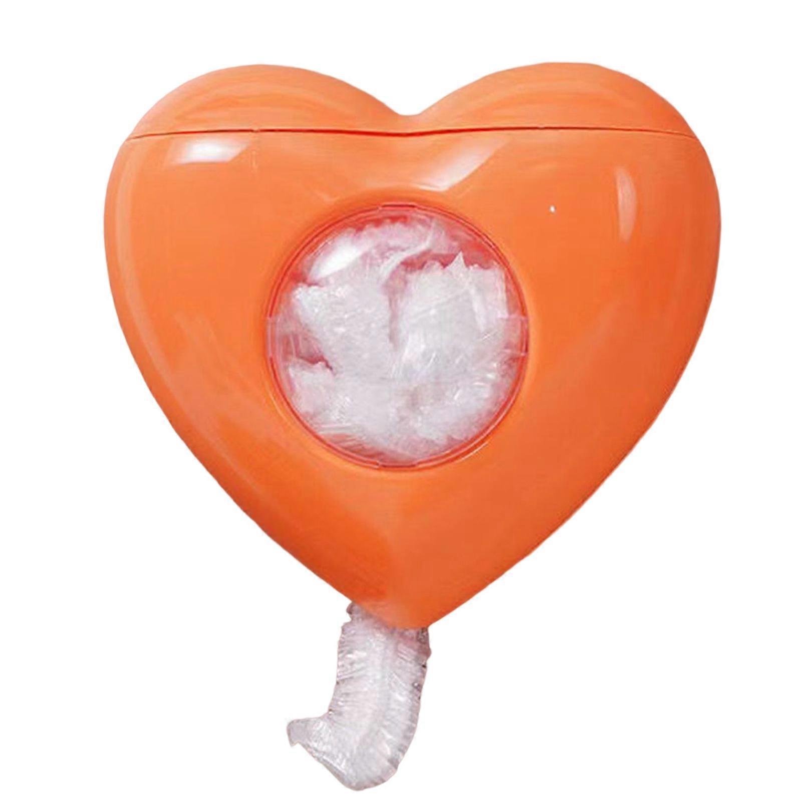 Plastic Wrap Dispenser Creative Shape Wall-Mounted Large Capacity Food Grade Dustproof Decorative Punch Free Heart-Shaped Plastic Wrap Storage Box Con