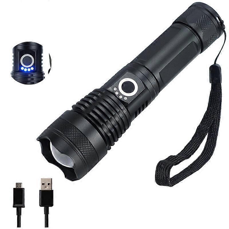 Ladattavat LED-taskulamput, 3000 lumenia zoomattava vedenpitävä taskulamppu 26650 paristolla