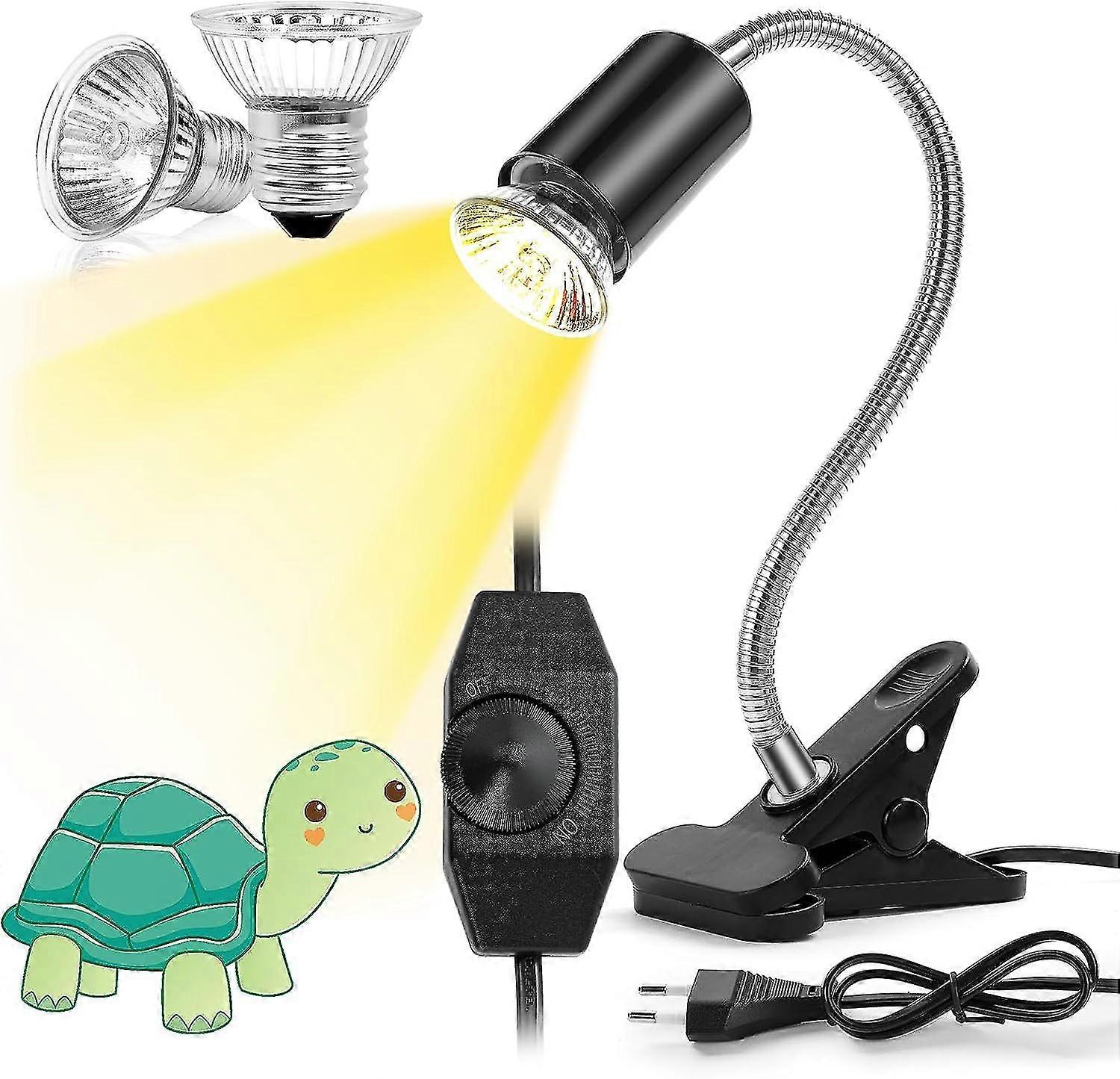 Tortoise Heat Lamp, Heat Spot Lamp For Aquarium Reptile With 2 Pieces E27 50 W Reptile Terrarium Lamp Uva Uvb Infrared Lamp