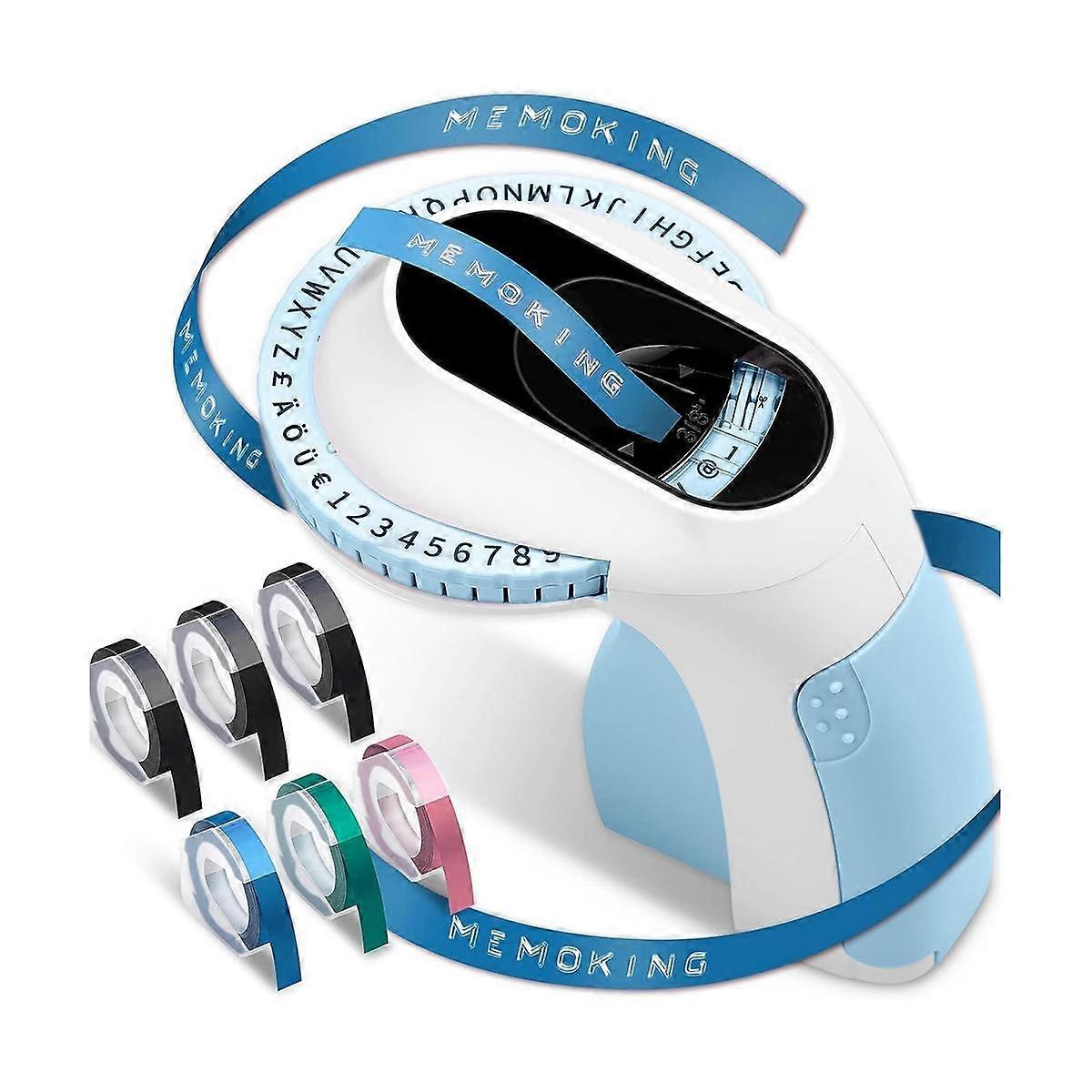 Embossing Label Maker E975 3D Embossing Label Printer Machine with 6 Rolls Emboss Tapes, Handheld E