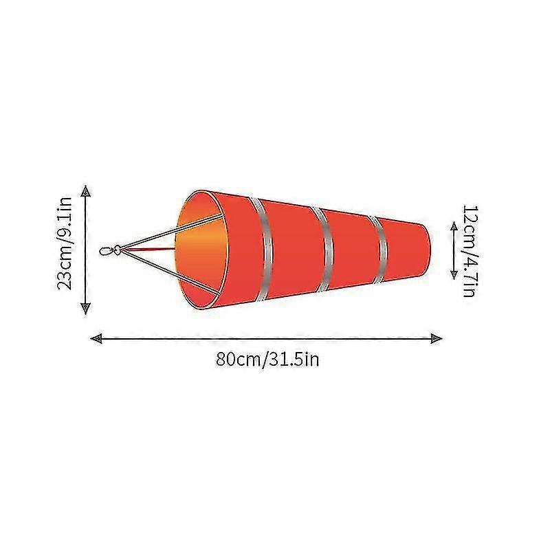 60/80/100cm Reflective Windsock Outdoor Airport Wind Direction Windproof Weathervane Weathercock Windbag Wind Vane Indicator