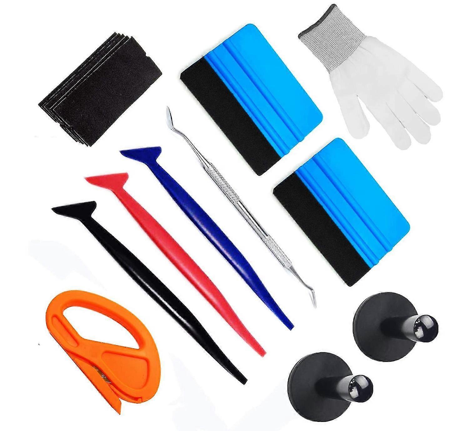 Vinyl Packaging Application Kit Includes Felt Squeegee, Fabric Felt, Micro Squeegee, Vinyl Magnet Holder, Work Gloves16pcs