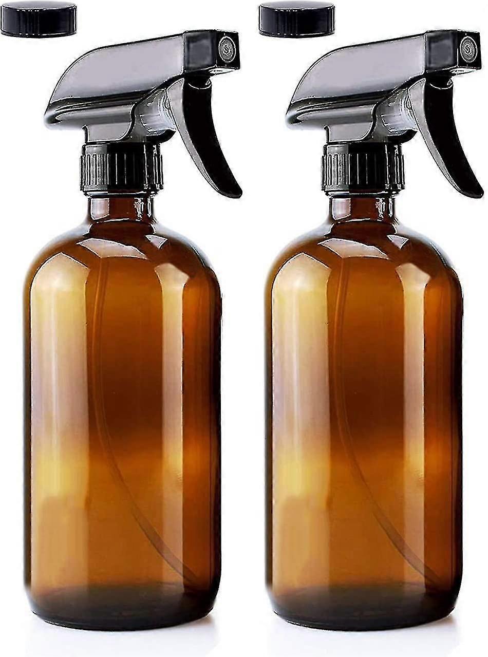 2 Pack Acsergery Gift 250ml Amber Glass Spray Bottle Empty Refillable Fine Mist