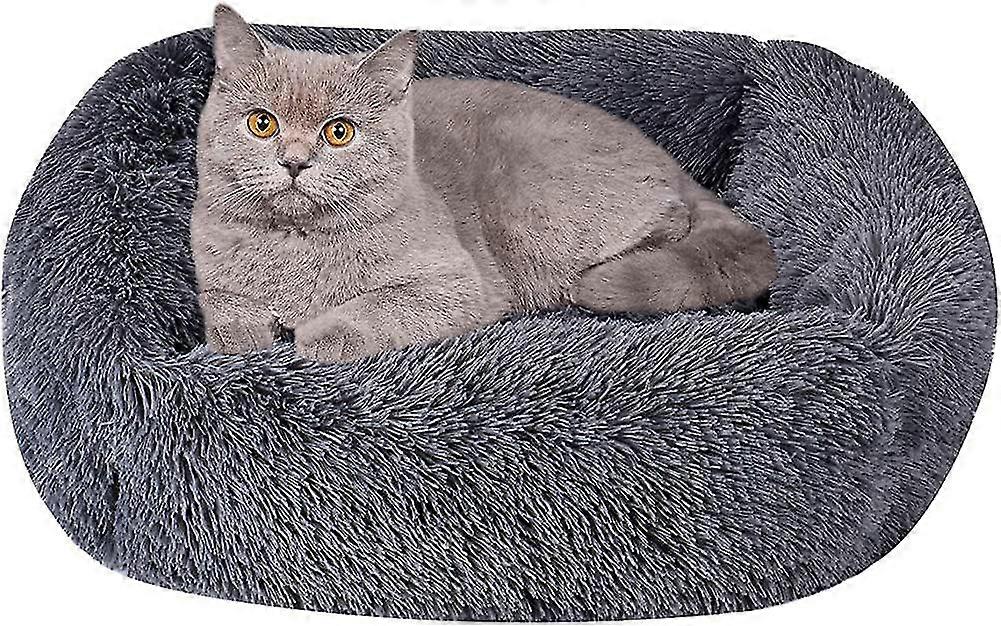 Fluffy Cat Bed, Plush Pet Bed Warm Soft Puppy Sofa Washable Rectangular Pet
