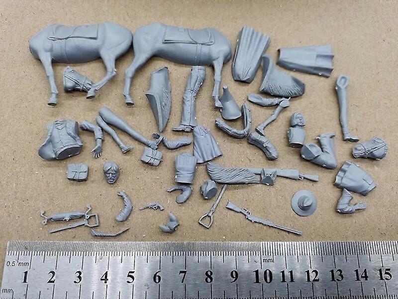 Scala 1/35 Resina Figura Ferito Cowboy Fai Da Te Miniature Assemblare Kit Modello Non Assemblato Non Dipinto Statuette Giocattoli
