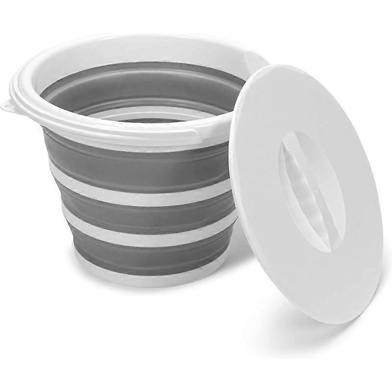 10 Liter Collapsible Bucket With Lid 10L Silicone And Plastic Retractable Bucket For Camping, Fishing, Household Etc