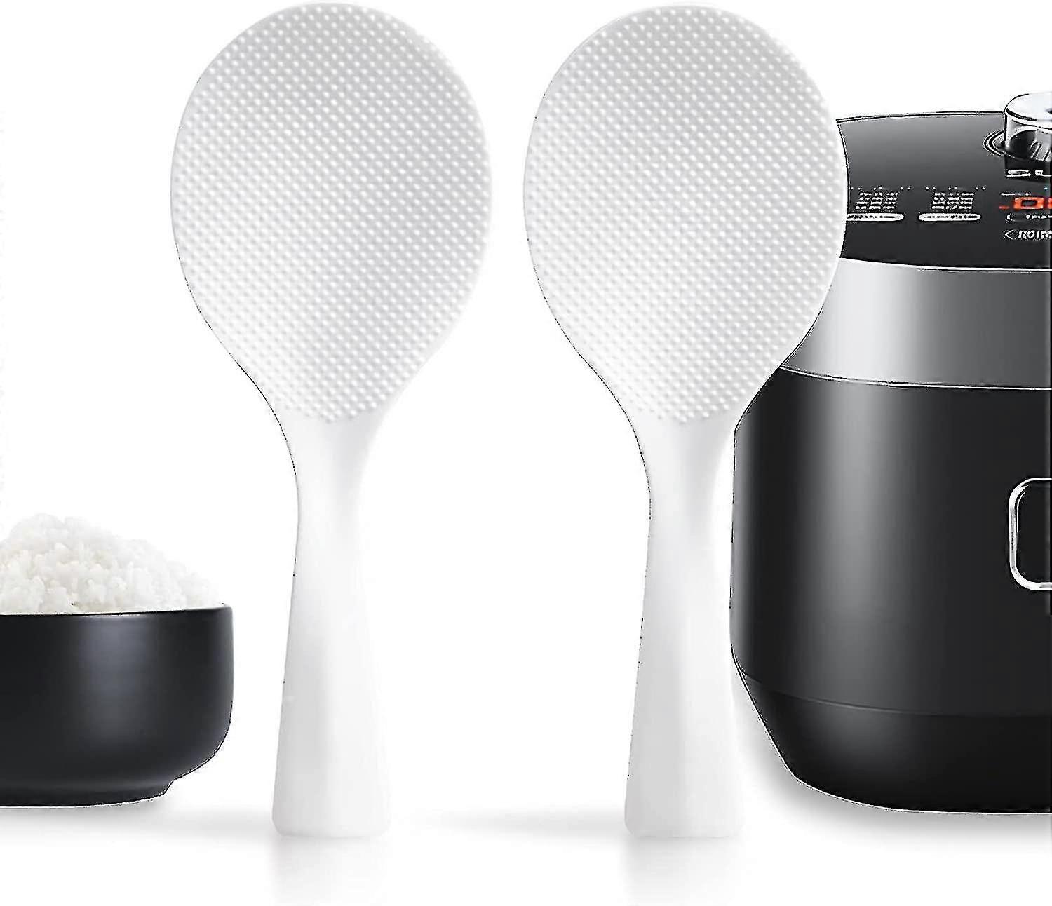 2 stk ris padle, non-stick ris skje, stand-up servering ris spatel (hvit)