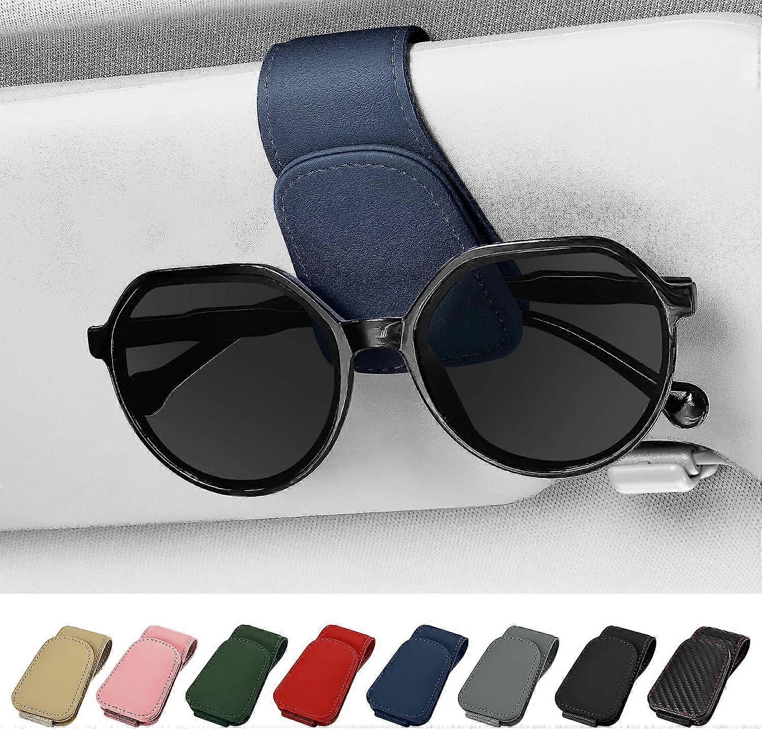Actor Magnetic Leather Sunglass Holder for car Eyeglass Hanger Clip for Car Sun Visor Ticket Card Clip Eyeglasses Mount Suitable for Different Size