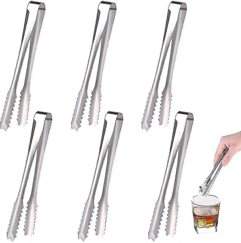 6 حزمة الفولاذ المقاوم للصدأ ملقط الثلج ملقط السكر تقديم ملقط المطبخ الصغيرة