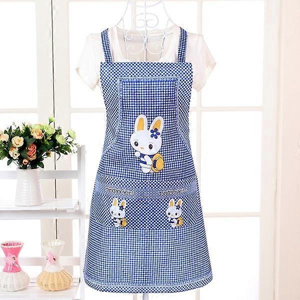2pcs Rabbit pattern double pocket sleeveless cloth protection cooking apron