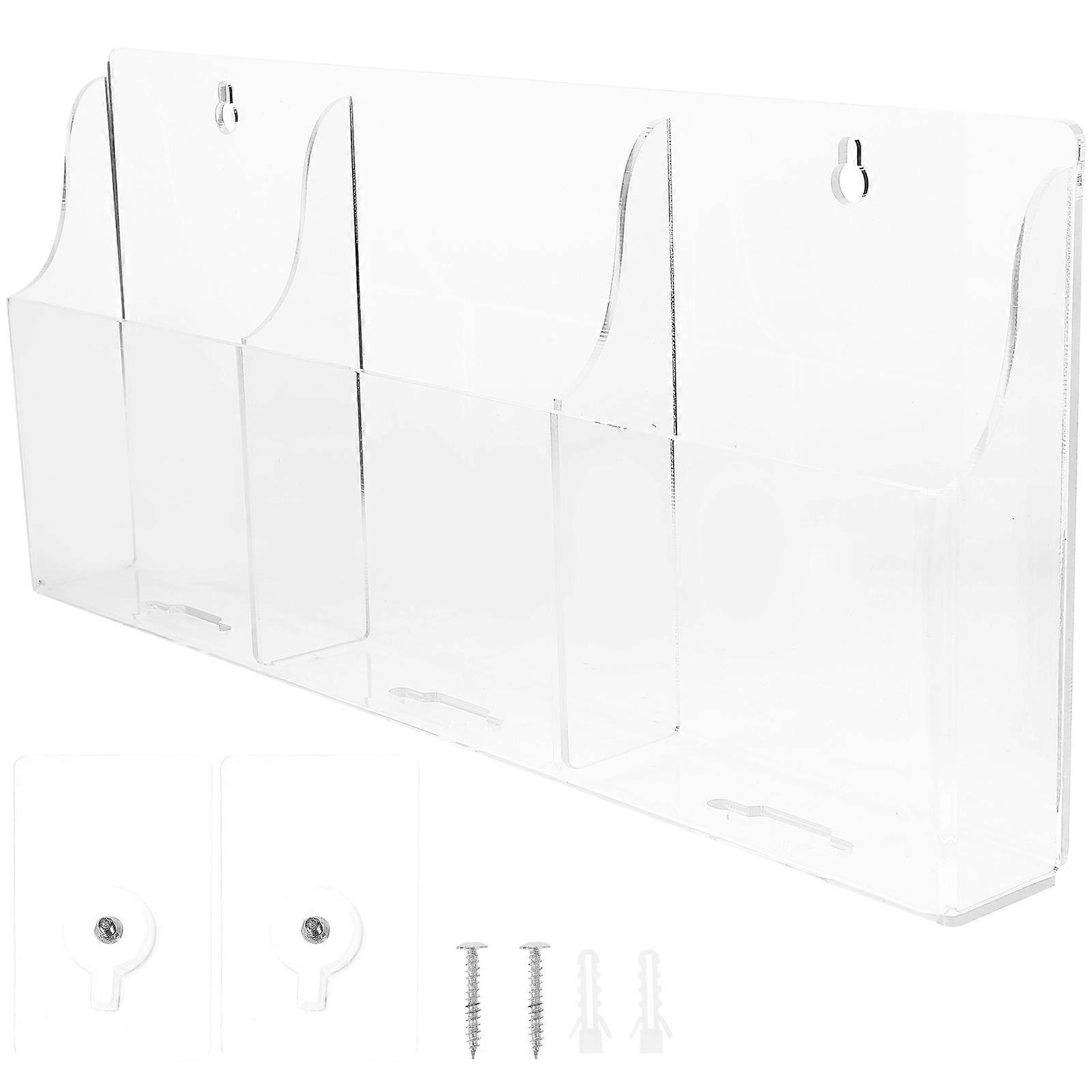 Wall Remote Controller Holder 3-Grid Wall Mount TV Air-Conditioners Remote Storage Box