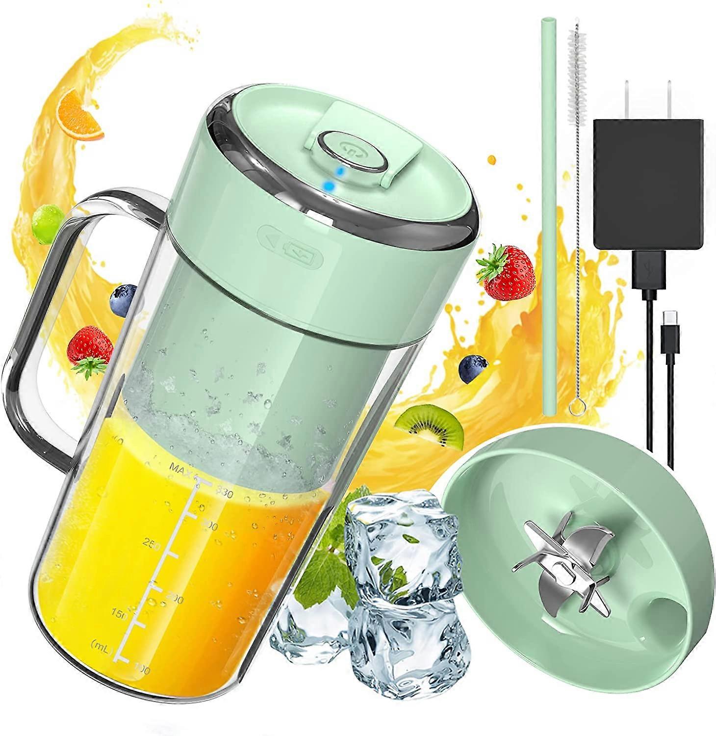 Portable Blender Juicer with 15-Second Ice-Crushing Power, 8 Blades, Blender for Shakes and Smoothies,12 oz