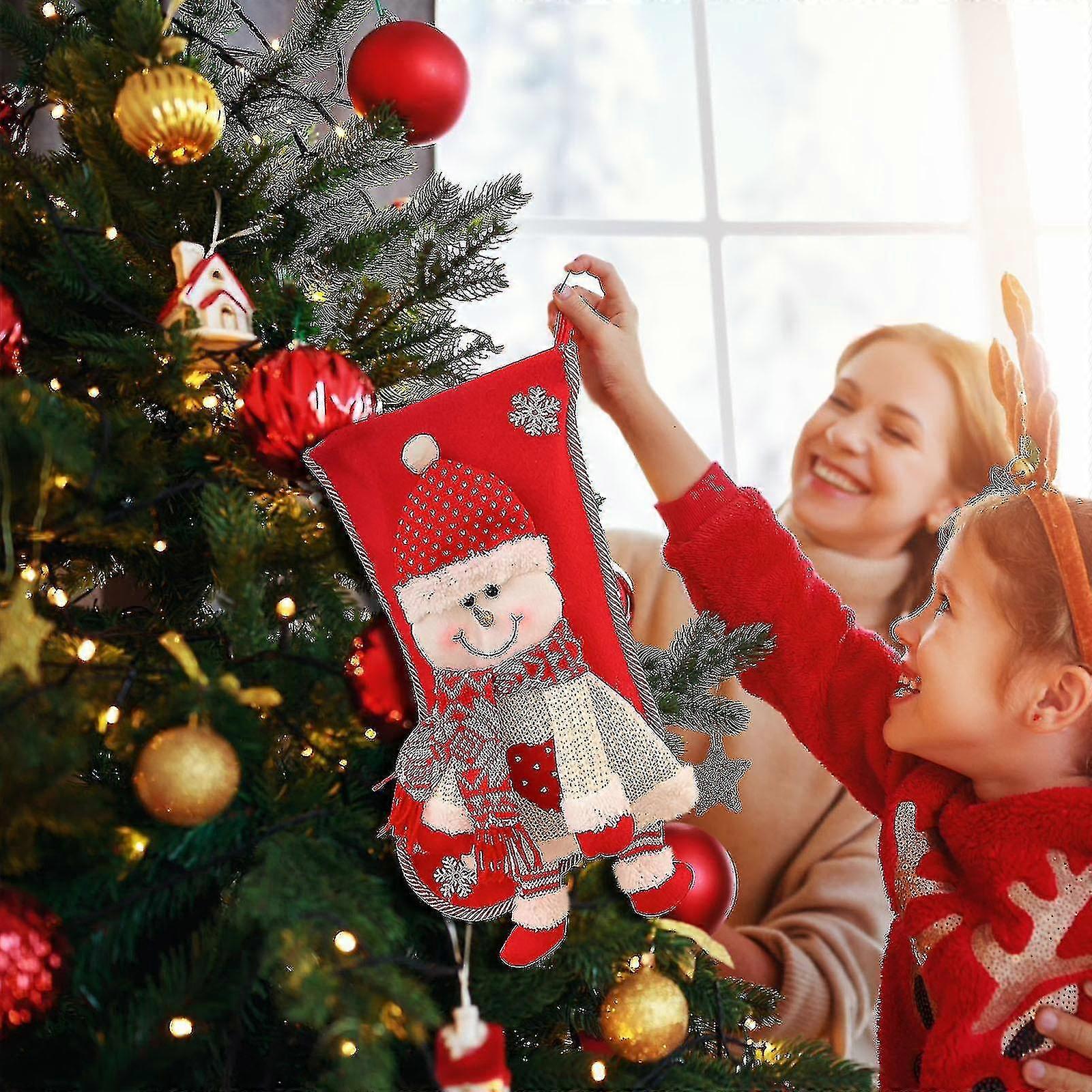 Knitted Three-dimensional Old Man Snowman Gift Bag Christmas Tree Deco